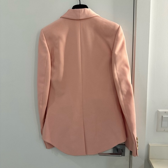Balmain Pink Belted Double-Breasted Crepe Blazer FR 34 - Picture 7 of 8